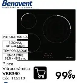 Conforama Benavent Placa Vitrocerámica VBB360 oferta