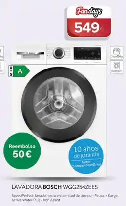 Tien 21 Bosch lavadora WGG254ZEEs oferta