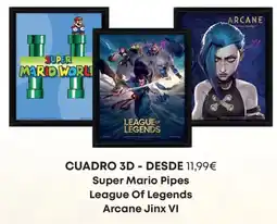 Game Cuadro 3D Super Mario Pipes League Of Legends Arcane Jinx VI oferta
