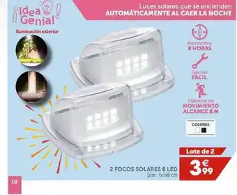 2 Focos Solares 8 Led
