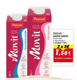 Hiper Usera Pascual leche calcio movit semi o desnatada oferta