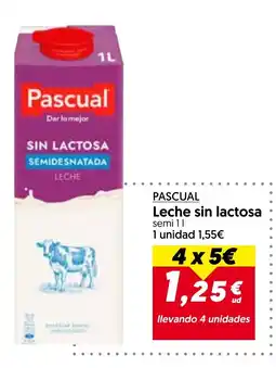 Hiper Usera Pascual leche sin lactosa semi oferta