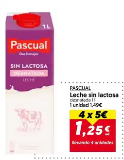 Hiper Usera Pascual leche sin lactosa desnatada oferta