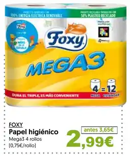 Hiper Usera Foxy papel higiénico oferta