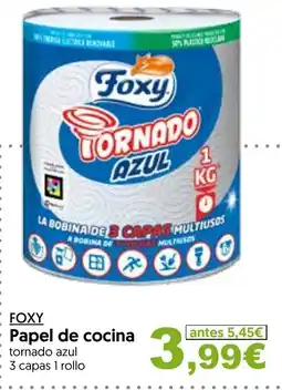 Hiper Usera Foxy papel de cocina tornado azul oferta