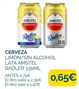 Supermercados La Despensa Amstel cerveza limón/sin alcohol oferta