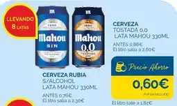 Supermercados La Despensa Mahou cerveza rubia s/alcohol oferta