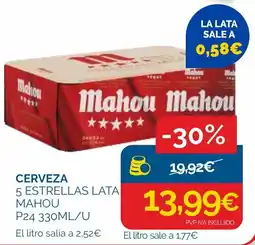 Cash Ecofamilia Mahou 5 Estrellas Lata oferta