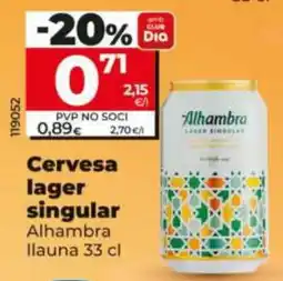 Maxi Dia Alhambra cervesa lager singular oferta