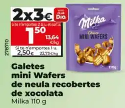 Maxi Dia Milka galetes mini Wafers de neula recobertes de xocolata oferta