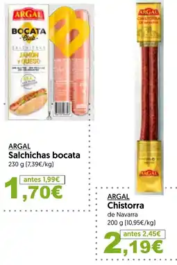 Hiper Usera Argal salchichas bocata oferta