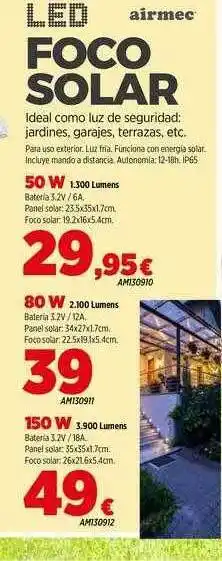 Mi Bricolaje LED Foco Solar Airmec oferta