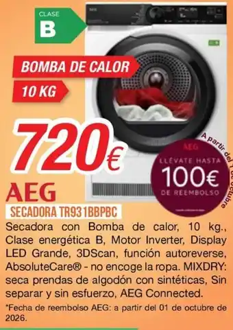 AEG secadora tr931bbpbc