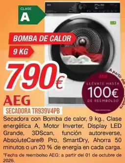 Expert AEG secadora tr939v4pb oferta