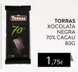 Plusfresc Torras xocolata negra 70% cacao oferta