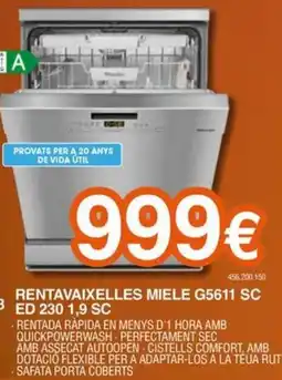Expert Miele rentavaixelles g5611 sc ed 230 1,9 sc oferta