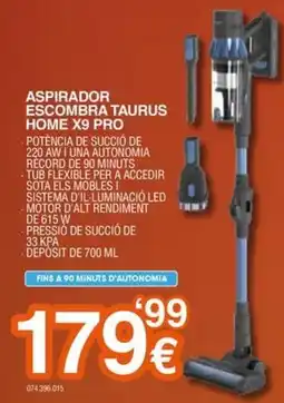 Expert Taurus aspirador escombra home x9 pro oferta