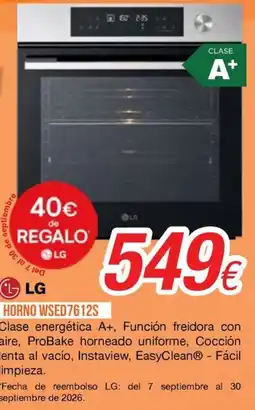 Expert LG horno wsed7612s oferta