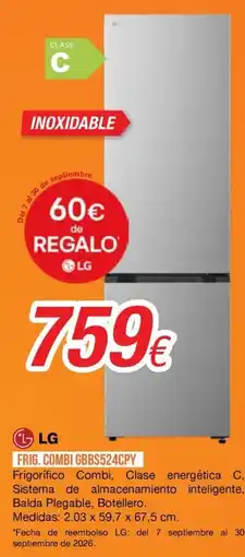 Expert LG Frigorífico Combi GBBS524CPY oferta