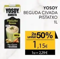 Plusfresc Yosoy beguda civada pistatxo oferta