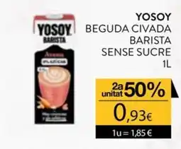 Plusfresc Yosoy beguda civada barista sense sucre oferta