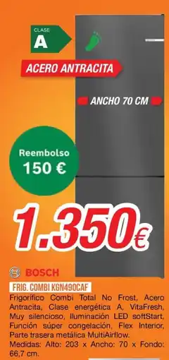 Expert Bosch frigorífico combi kgn490caf oferta