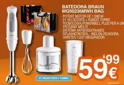 Expert Batedora Braun MQ50236MWH BAG oferta