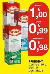 CashDiplo Président - leche entera, semi o desnatada oferta