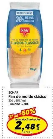 Hiper Usera Schär - pan de molde clasico oferta