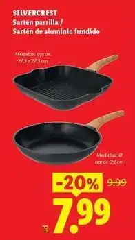 Ocine Silvercrest - sarten parrilla/sartén de aluminio fundido oferta