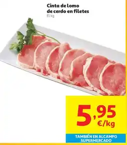 Alcampo Cinta de lomo de cerdo en filetes oferta