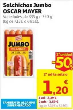 Alcampo Jumbo salchichas oferta
