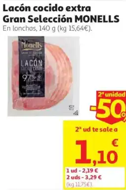 Alcampo Monells lacón cocido extra oferta