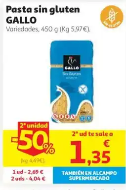 Alcampo Gallo pasta sin gluten oferta