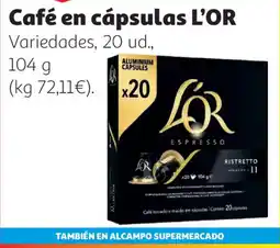 Alcampo L'OR café en cápsulas oferta