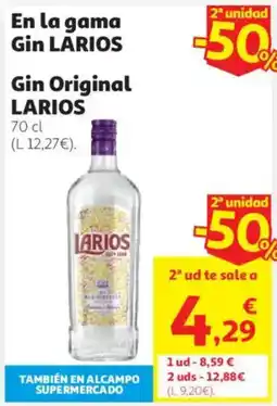Alcampo Larios gin original oferta