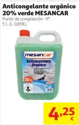 Alcampo mesancar anticongelante orgánico 20% verde oferta