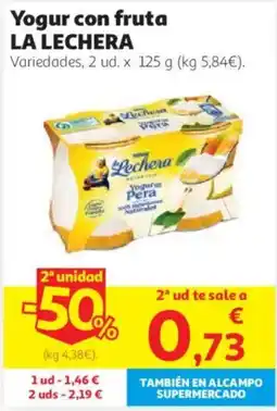 Alcampo La Lechera yogur con fruta oferta