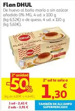Alcampo Dhul flan de huevo oferta