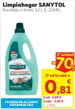 Alcampo Sanytol limpiahogar eucalipto o limón oferta