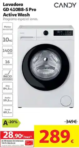 Alcampo Candy lavadora gd 410b8-s pro active wash oferta