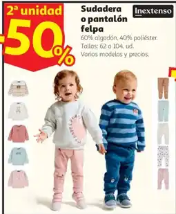 Alcampo Inextenso sudadera o pantalón felpa oferta