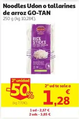 Alcampo Go-tan noodles udon o tallarines de arroz oferta