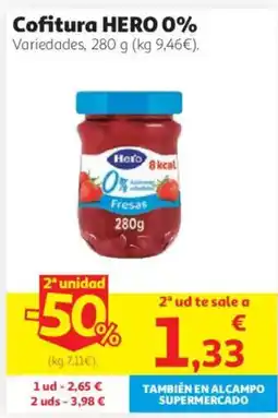 Alcampo Hero cofitura 0% fresas oferta