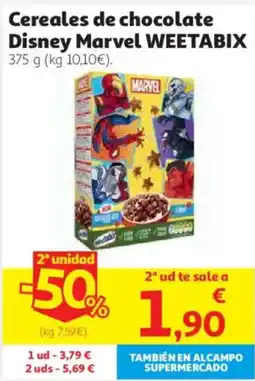 Alcampo weetabix cereales de chocolate disney marvel oferta