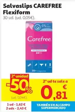 Alcampo Carefree salvasilips flexiform oferta