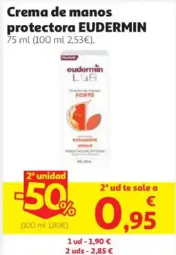 Alcampo eudermín crema de manos protectora oferta