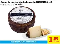Alcampo Torremilano queso de oveja viejo leche cruda oferta