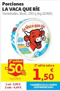 Alcampo La vaca que ríe porciones oferta
