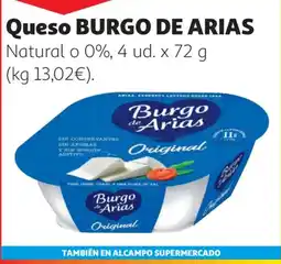 Alcampo Burgo de Arias Queso Natural o 0% oferta